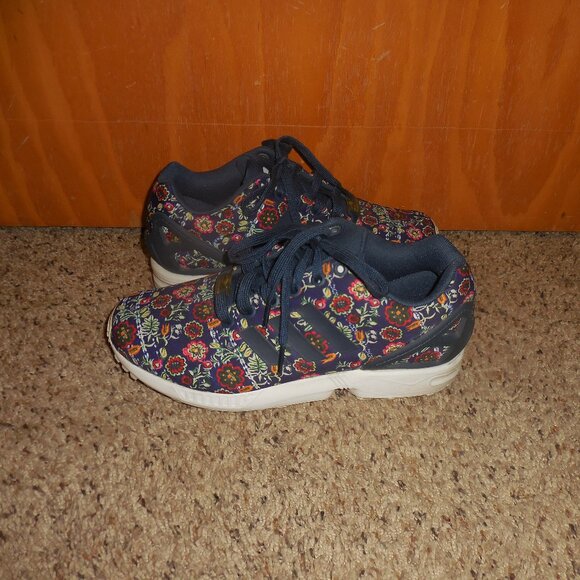 Adidas Torsion 2X Flux Navy Floral Sneakers 7 - Picture 1 of 3
